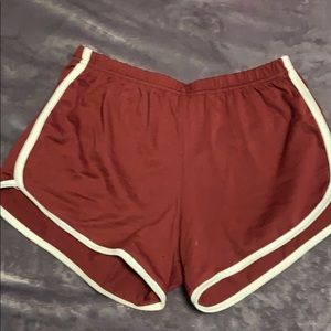 Stretchy maroon shorts